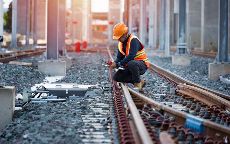 Man working on the railway line