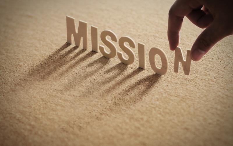 Mission word in the sand