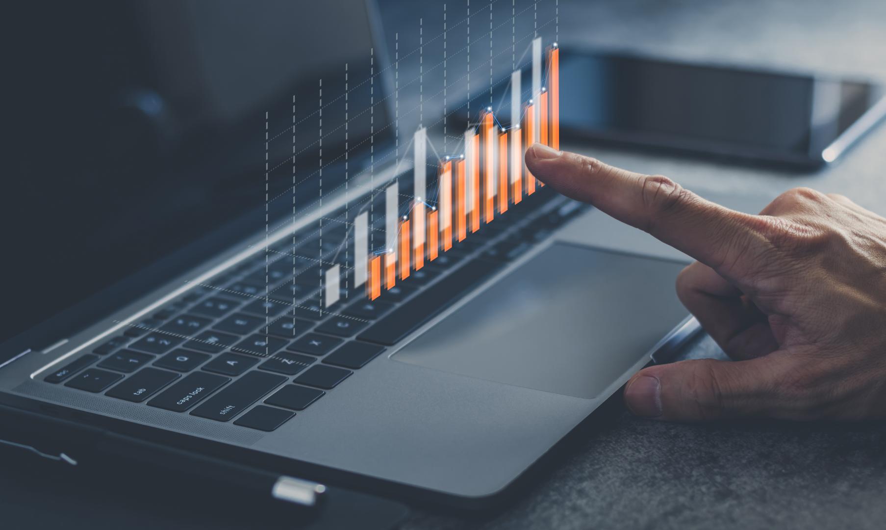 Graph on top of a laptop